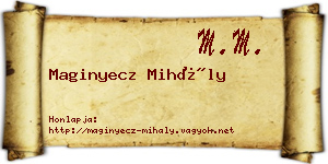 Maginyecz Mihály névjegykártya